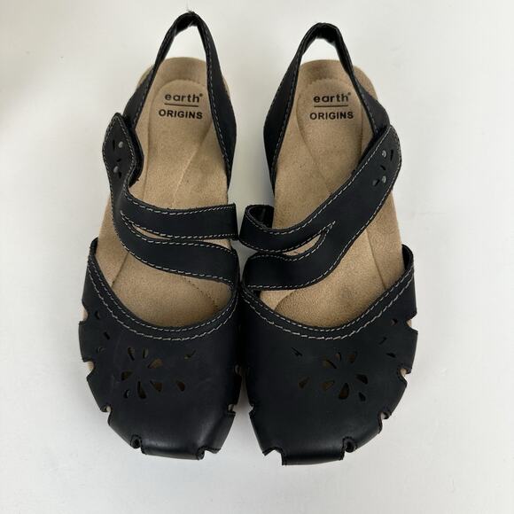 Earth Origins Bosk Brenda Black Vegan Sandal Ankle‎ Strap Comfort Shoe Size 6M - Picture 3 of 9